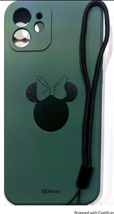 Original Disney iPhone case - Green - 12 Pro MaxMobile AccessoriesOriginal Liquid Soft Silicone Cartoon Disney Minnie Mickey Full Cover Protection Shockproof Cases green Cover Phone Casing Soft case For Boys For Girls for iPhone 12 ProMax